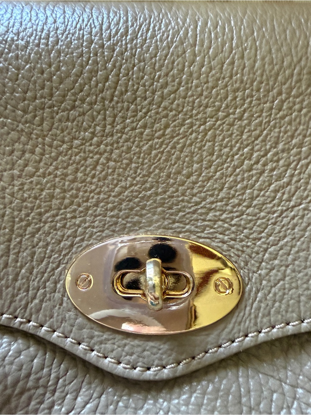 Apatchy London Maddie Taupe Leather Crossbody Bag with Gold Hardware - Picture 3 of 13